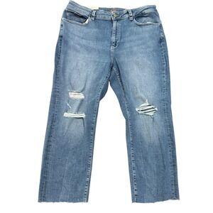 DL1961 Patti Straight Leg Ripped Distressed‎ High Rise Jeans 18W NWT